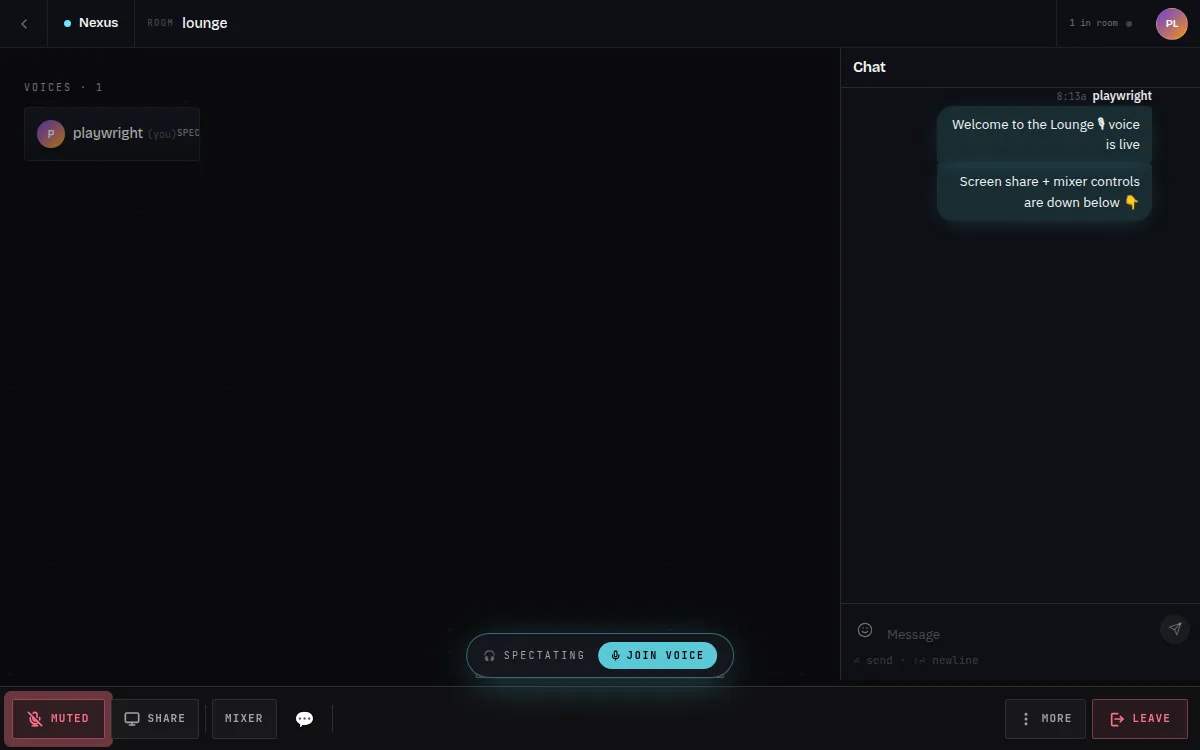 NexusChat — Real-time voice screenshot
