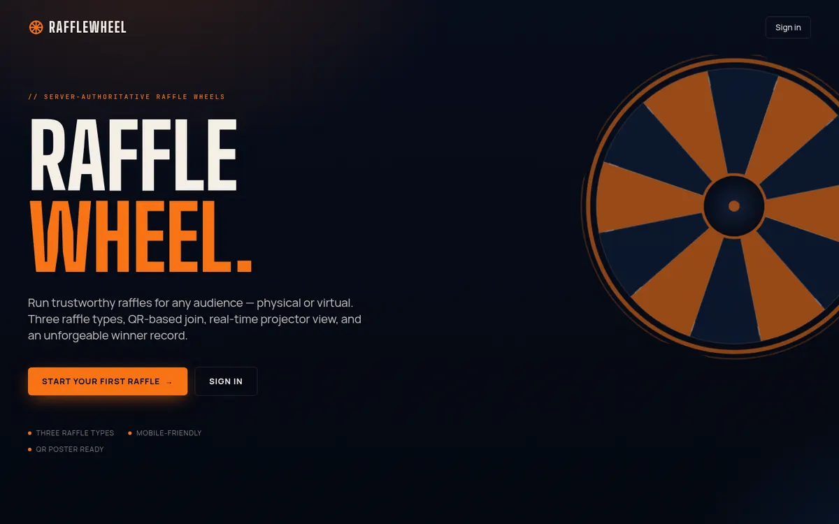 RaffleWheel — Live tool screenshot